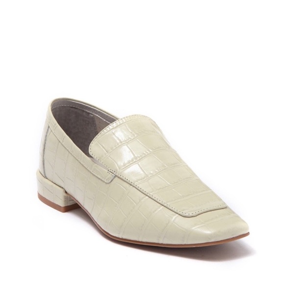 JEFFREY CAMPBELL Cream Embossed Croc Loafers - Picture 3 of 10